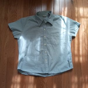 NorthCrest Y2K pale blue and green checked short sleeved button down Size S